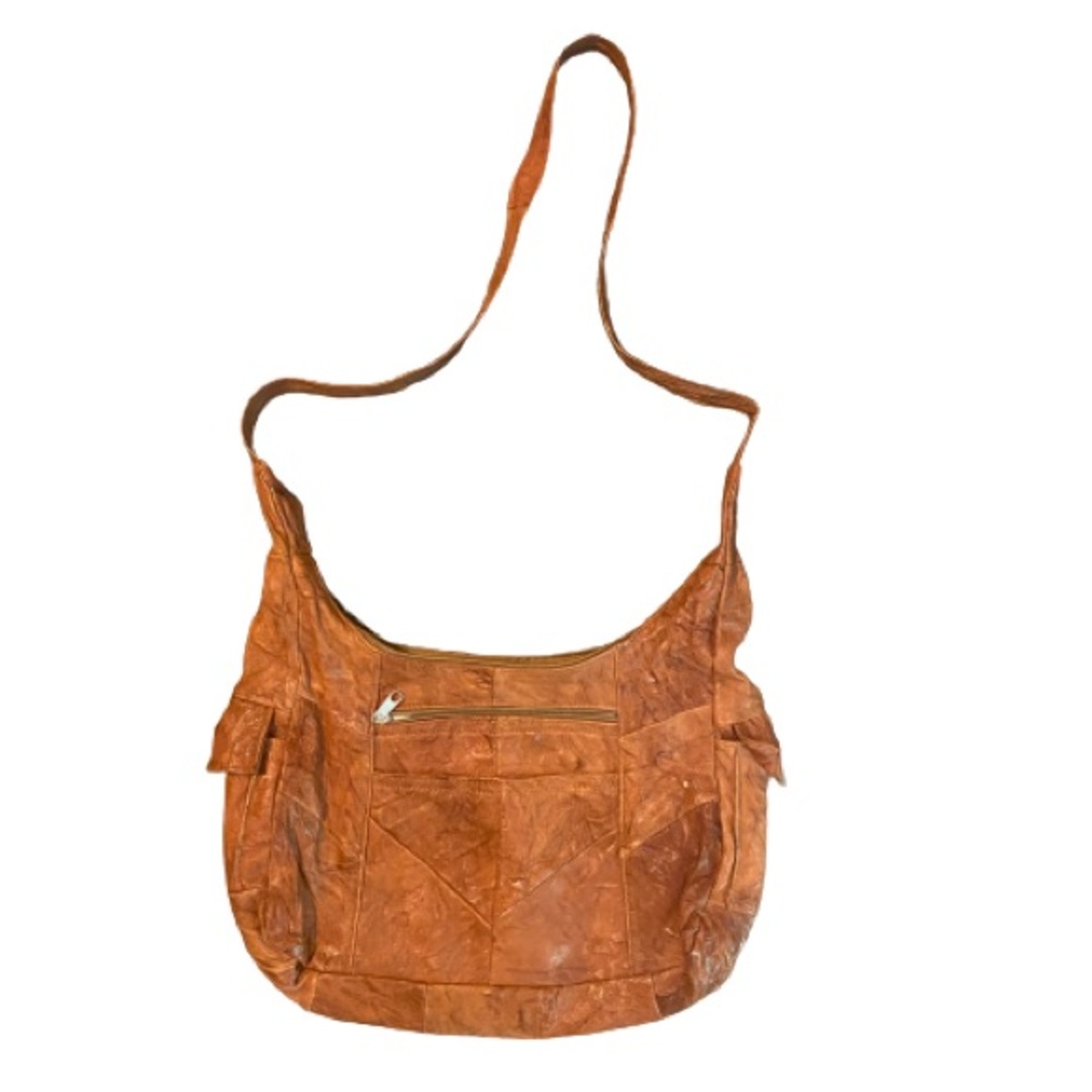 Vintage Mexican tan brown leather purse